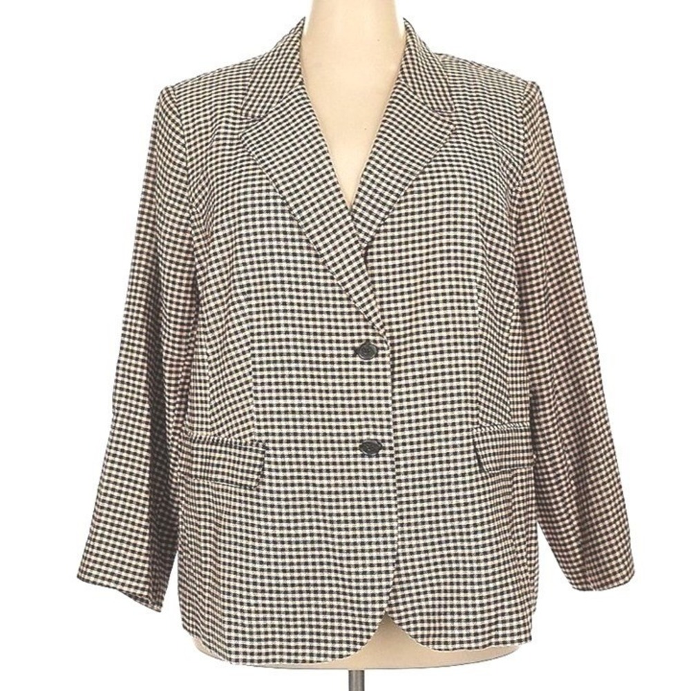 Candace Cameron Bure‎ Gingham Blazer Jacket 2XP Plaid Academia Classic NWT